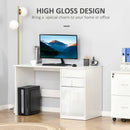 Scrivania da Ufficio 120x60x76 cm con Cassetti in Legno Bianco