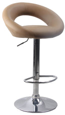 Sgabello con Alzata a Gas e Seduta Girevole in Similpelle Motti Acapulco Beige