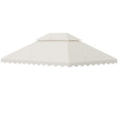 Tetto per Gazebo 4x3 m a 2 Livelli in Poliestere con 10 Fori di Drenaggio 395x297 cm in Poliestere Crema