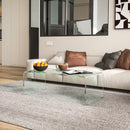 Tavolino da Salotto in Vetro Temperato Design Monoblocco Moderno 100x50x35 cm  