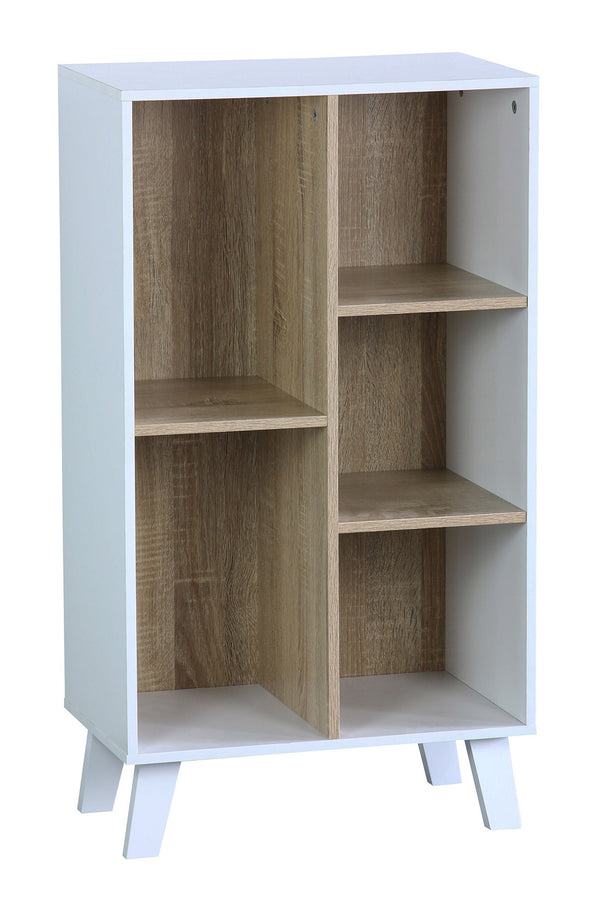 Libreria 5 Ripiani 50x30x90 cm in Pannello Truciolare Bianco/Sonoma prezzo