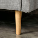 Divano Letto Angolare 207x107x60,5 cm con Penisola in Legno e Tessuto Grigio Chiaro