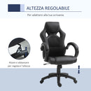 Sedia da Gaming 51x61x108-118 cm in Similpelle Nero