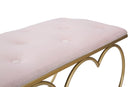 Panca Heart Rosa 105x37,5x51,5 cm in Ferro e MDF e Spugna e Poliestere Oro e Rosa