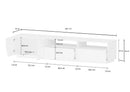 Mobile TV 2 Ante 2 Cassetti 200,1x43x46 cm Alien Bianco Lucido