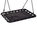 Altalena a Nido da Giardino Rettangolare con Anelli per Bambini Nero 100x76x4 cm 