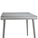 Tavolo da Giardino in Polyrattan con Vetro 80x80H77cm Adila Bianco Crema