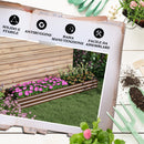 Letto per Orto Rialzato 240x60x30 cm Fioriera per Fiori o Coltivazione a Fondo Aperto in Acciaio Galvanizzato Effetto Legno      