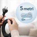Scopa Elettrica 2 in 1 Aspirapolvere Salvaspazio Silenzioso con Serbatoio 500ml Nero      