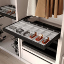 Kit Cassetto Organizzatore e Telaio per Armadio 800 mm in Alluminio e Plastica Emuca Grigio Pietra