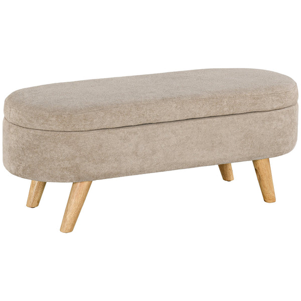 Panca Fondo Letto Imbottita con Vano Contenitore 110x40x43 cm Beige online