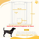 Cancelletto di Sicurezza con 2 Estensioni 76-104 cm Cancelletto Alto 106 cm Bianco   