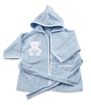 Accappatoio per Neonati 6-18 Mesi 50x30x2 cm in Spugna di Cotone Peluche Azzurro