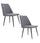 Set 2 sedie Imbottite 48x58x92 cm In Tessuto Enjoy Lux  Alexia Grigio Chiaro