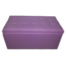 Baule Cassapanca Pouf Contenitore in Similpelle e Cristalli Renier Lilla