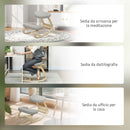 Sedia Ergonomica con Inginocchiatoio 50x73x55 cm Movimento a Dondolo in Legno di Betulla Grigio 