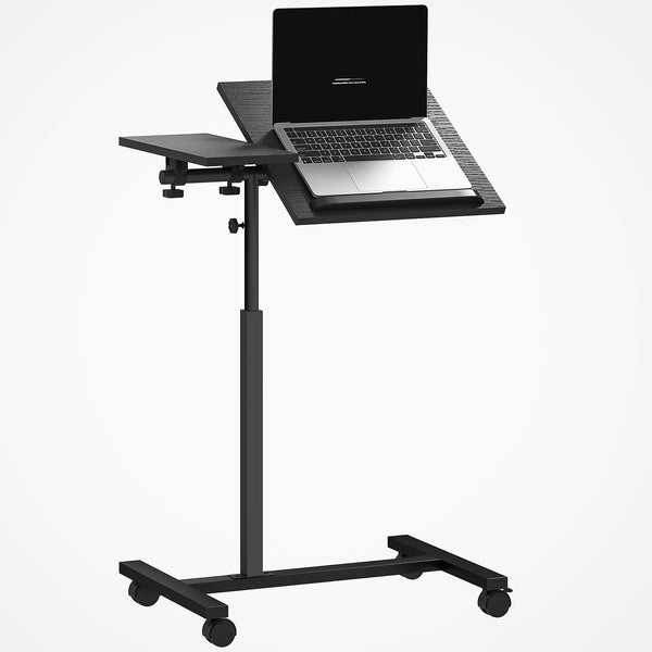prezzo Tavolino da Divano Porta PC a Forma di C 57x40x67,5-101 cm con Piano Inclinabile in Melamina Nero