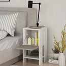 Comodino 30x30x55 cm Mobiletto con Anta a Ribalta e Ripiano Antracite     