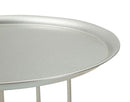 Tavolinetto Towery Ø40x76 cm in Ferro e Marmo Argento      