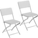 Set 2 Sedie da Giardino Pieghevoli in Polyrattan Bianco   
