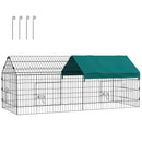 Gabbia per Galline Pollaio da Esterno con Telo di Copertura 185x75x75 cm in Acciaio Verde      