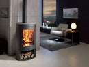 Stufa a Legna 8,7 kW 104,8x60,5x49 cm Oval 1 Stone Nera