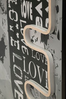 Stampa con LED su Tela Love 60x3,5x90 cm in Tela e Plastica e MDF Multicolor      