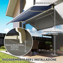 Tenda da Sole per Esterno 360x250 cm a Bracci Avvolgibile con Apertura a Manovella Grigio      