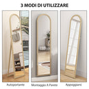 Specchio da Terra e Parete a Figura Intera con Cavalletto 40x160 cm Cornice Effetto Pietra in PS Beige      