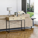 Tavolo Consolle per Ingresso 2 Cassetti 90x35x76 cm in Legno e Metallo 