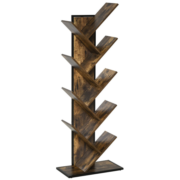 Libreria ad Albero 50x28x142 cm 10 Ripiani Marrone prezzo