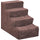 Scaletta per Cani a 4 Gradini 60x35x44 cm con Rivestimento Sfoderabile e Lavabile Marrone