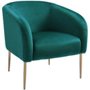 Poltrona Imbottita 75x74x76 cm in Tessuto Vellutato  Verde