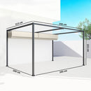 Pergola da Esterno 3x2 m con Tettuccio Retrattile in Metallo e Poliestere Crema e Grigio      