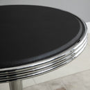 Tavolino da Bar Ø65x66-90 cm in Metallo e Similpelle Nero