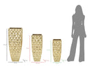 Porta Vasi Glody Tris 38x38x94 cm - 30,5x30,5x76 cm - 23x23x63 cm in Ferro Oro      