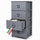 Cassettiera 37x37,5x80 cm Pratika Kool Multiuso con 4 Cassetti in Plastica Grigio