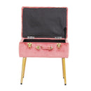 Pouf Valigetta 51x37x51 cm in Velluto Rosa