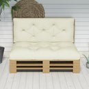 Set 2 Pezzi Cuscini da Giardino per Divani e Pallet 120 cm in Poliestere con Imbottitura Spessa Crema      