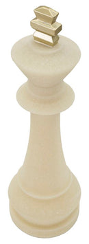 Decorazione Re Quarzy Ø13x41 cm in Resina Bianco e Oro      