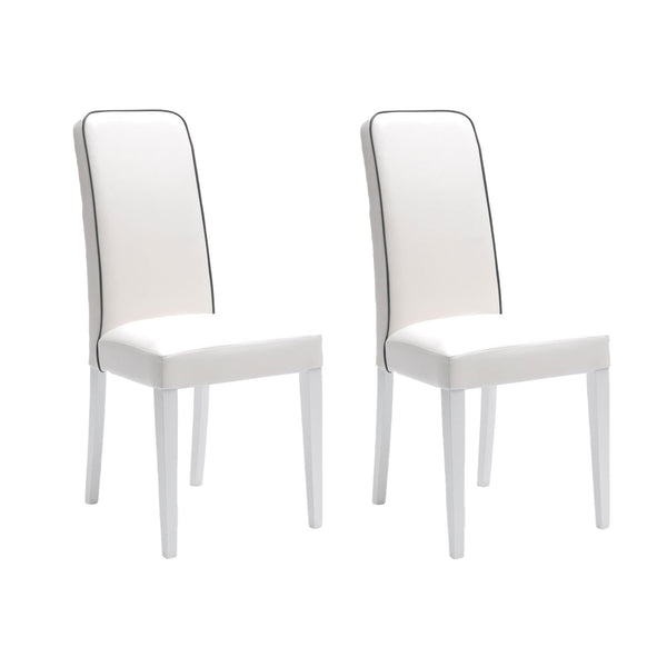 online Set 2 Sedie 59x46xH99 cm in Similpelle Anita Bianco