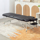 Lettino da Massaggio Fisioterapia Pieghevole Altezza Regolabile 215x60x61-84 cm Struttura in Alluminio Nero 