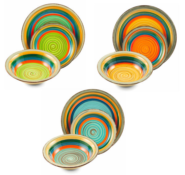 Servizio Piatti 9 Pezzi in Stoneware Soriani Mambo Multicolor online