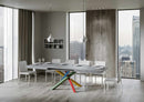 Tavolo Allungabile 120/380x90 cm Volantis Cemento Gambe Multicolore 4/B      