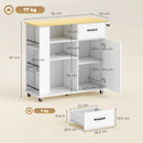 Mobile da Cucina 96,5x38x87 cm con Cassetto Armadietto e Ripiano Regolabile in MDF Bianco      
