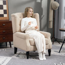 Poltrona per Salotto in Stile Francese 74x86x102 cm con Seduta Imbottita e Cuscini in Poliestere Beige      