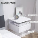 Set 2 Comodini Sospesi 35x32x22,5 cm in Legno Bianco