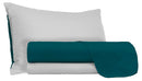 Set Lenzuola Sopra Sotto e Federe Doubleface Verde Petrolio\/Grigio Chiaro