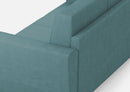 Divano Angolare 5 Posti 248x248x85 cm Yasel in Tessuto Petrolio