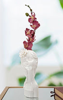 Vaso Young Lady 10,5x10x24,7 cm in Porcellana Bianco e Oro      